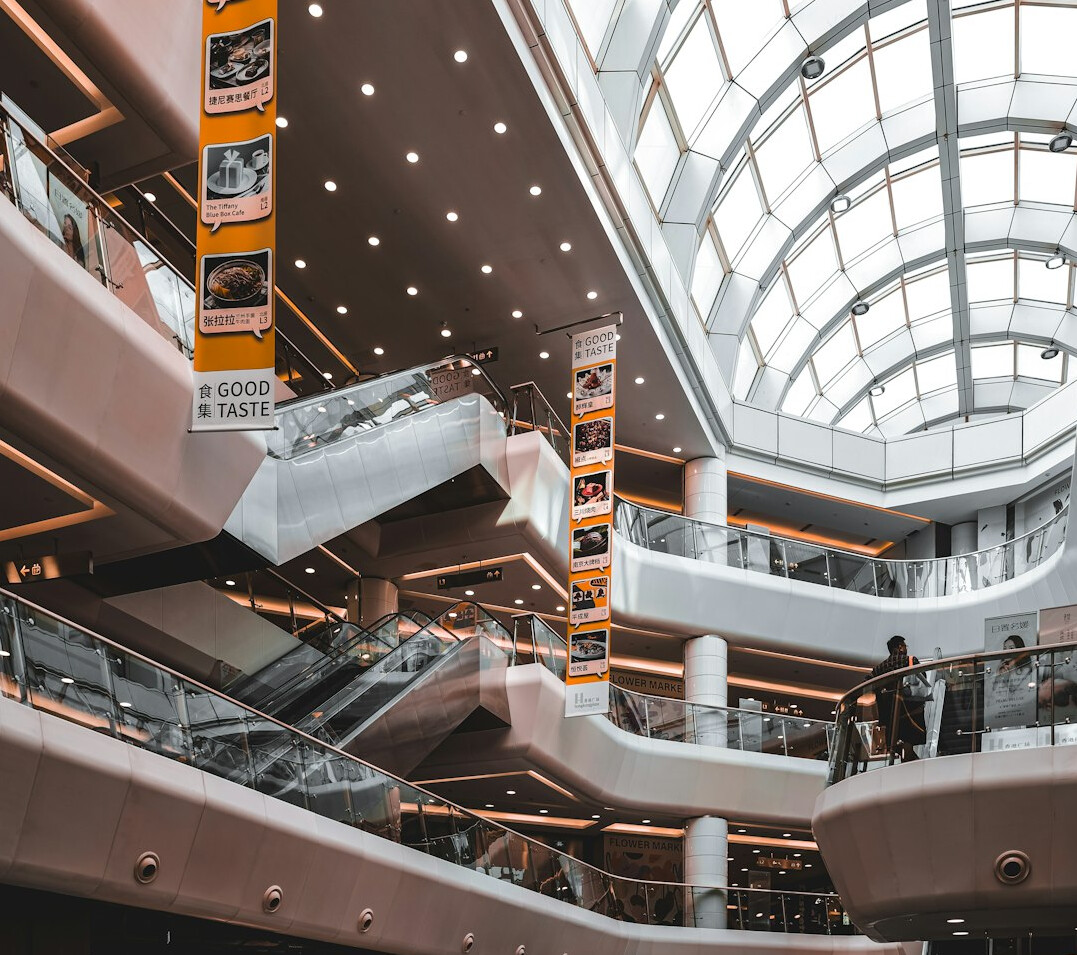woman running in mall