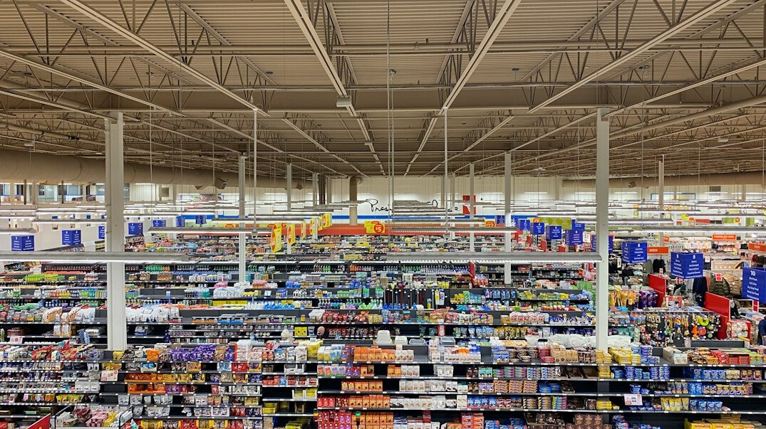 retail store shelves with products